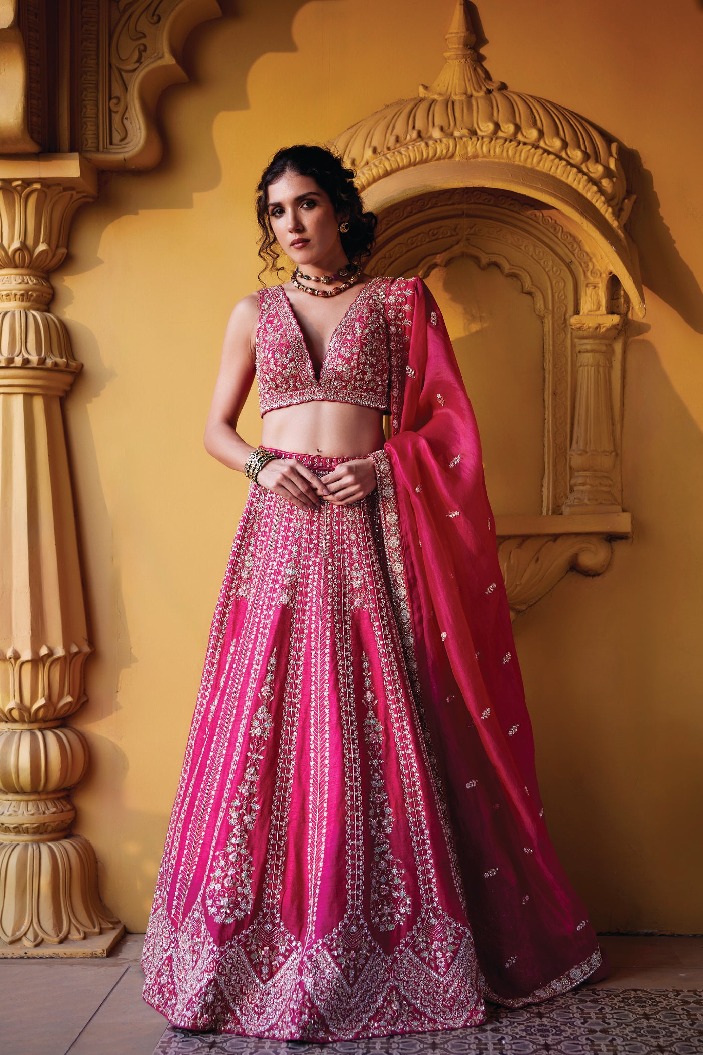 Chamee and Palak Devi Lehenga indian designer wear online shopping melange singapore