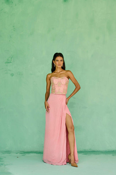 Chamee and Palak Esita Slit Skirt Set indian designer wear online shopping melange singapore 