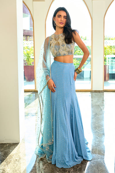 Chamee and Palak Eva Lehenga Set indian designer wear online shopping melange singapore
