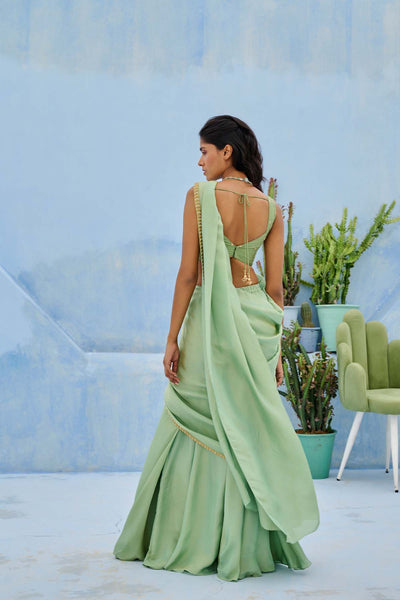 Chamee and Palak Haseen Pre-drape Saree indian designer wear online shopping melange singapore 