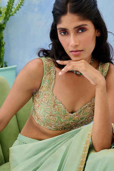 Chamee and Palak Haseen Pre-drape Saree indian designer wear online shopping melange singapore 
