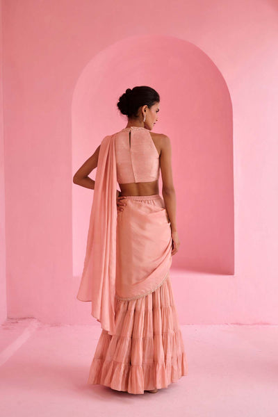 Chamee and Palak Khayal Pre-drape Saree indian designer wear online shopping melange singapore 
