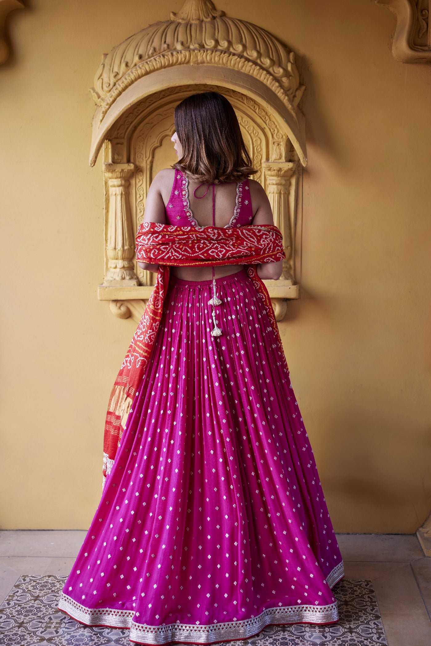 Chamee and Palak Mala Jamewar Lehenga indian designer wear online shopping melange singapore