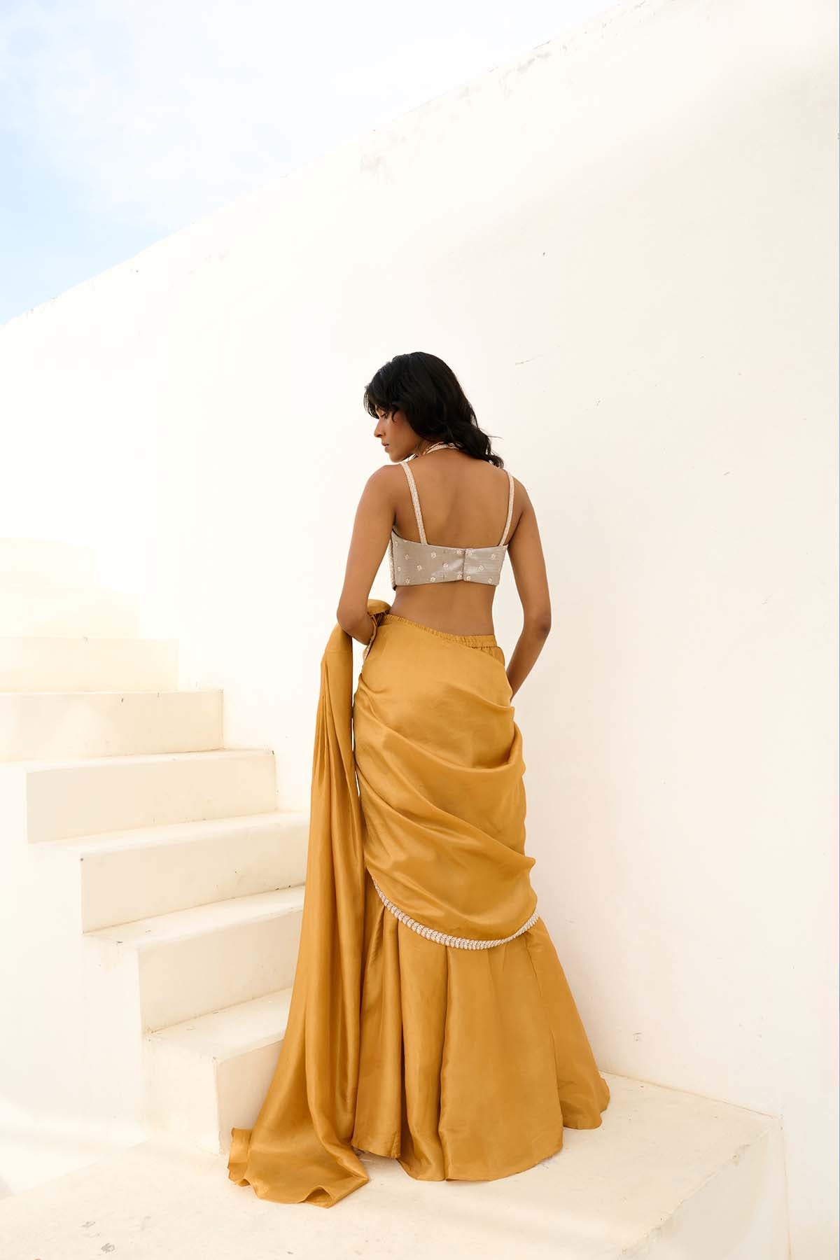 Chamee and Palak Manya Pre- drape Saree indian designer wear online shopping melange singapore 