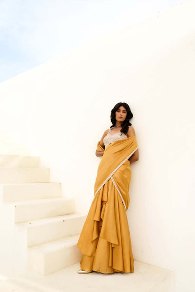 Chamee and Palak Manya Pre- drape Saree indian designer wear online shopping melange singapore 