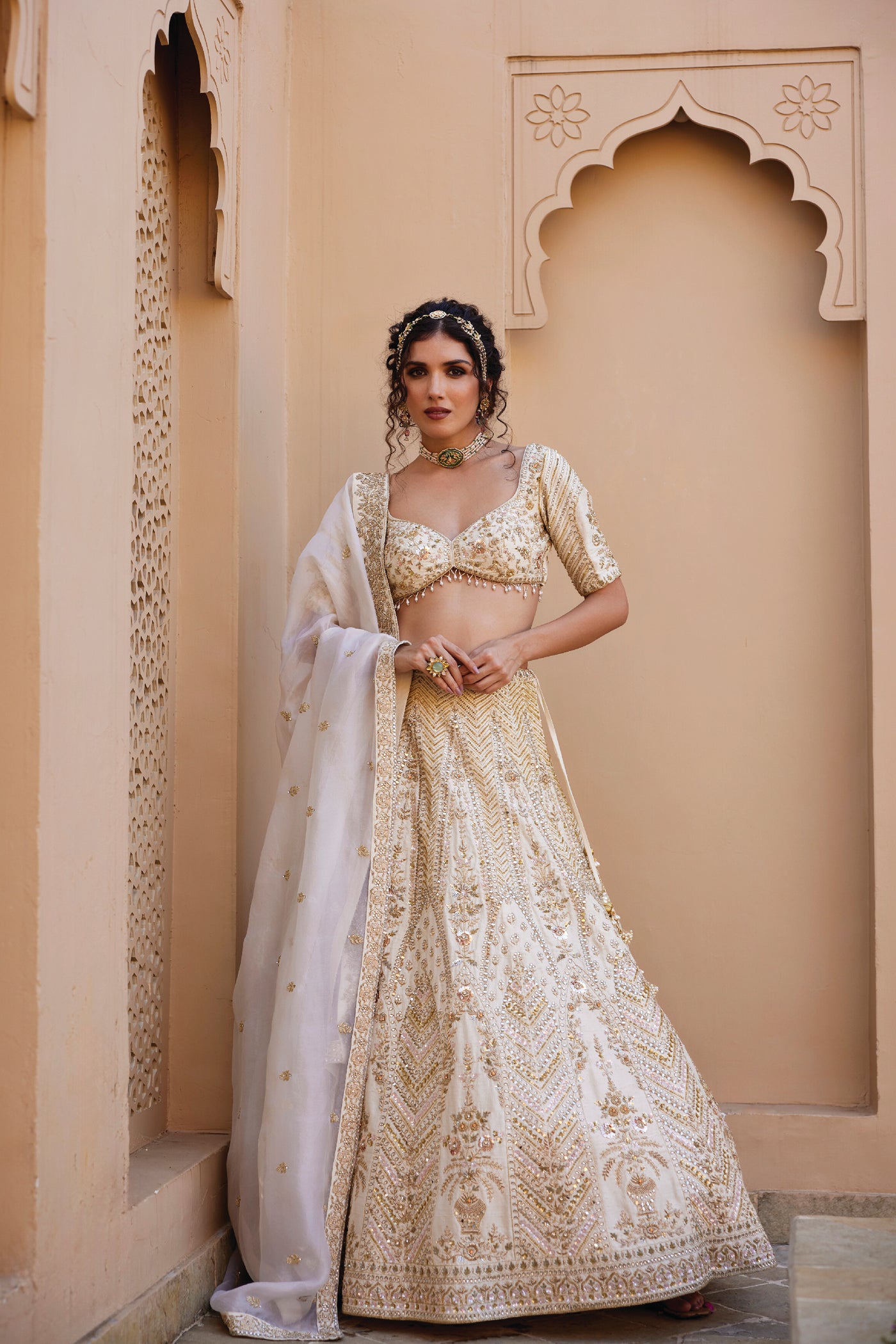 Chamee and Palak Meera Lehenga indian designer wear online shopping melange singapore