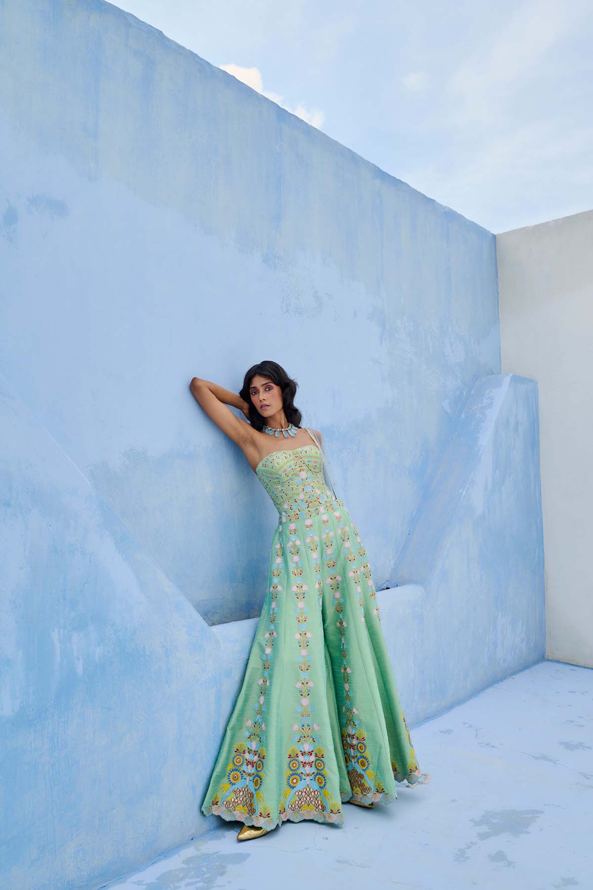 Chamee and Palak Meher Flared Pants indian designer wear online shopping melange singapore 