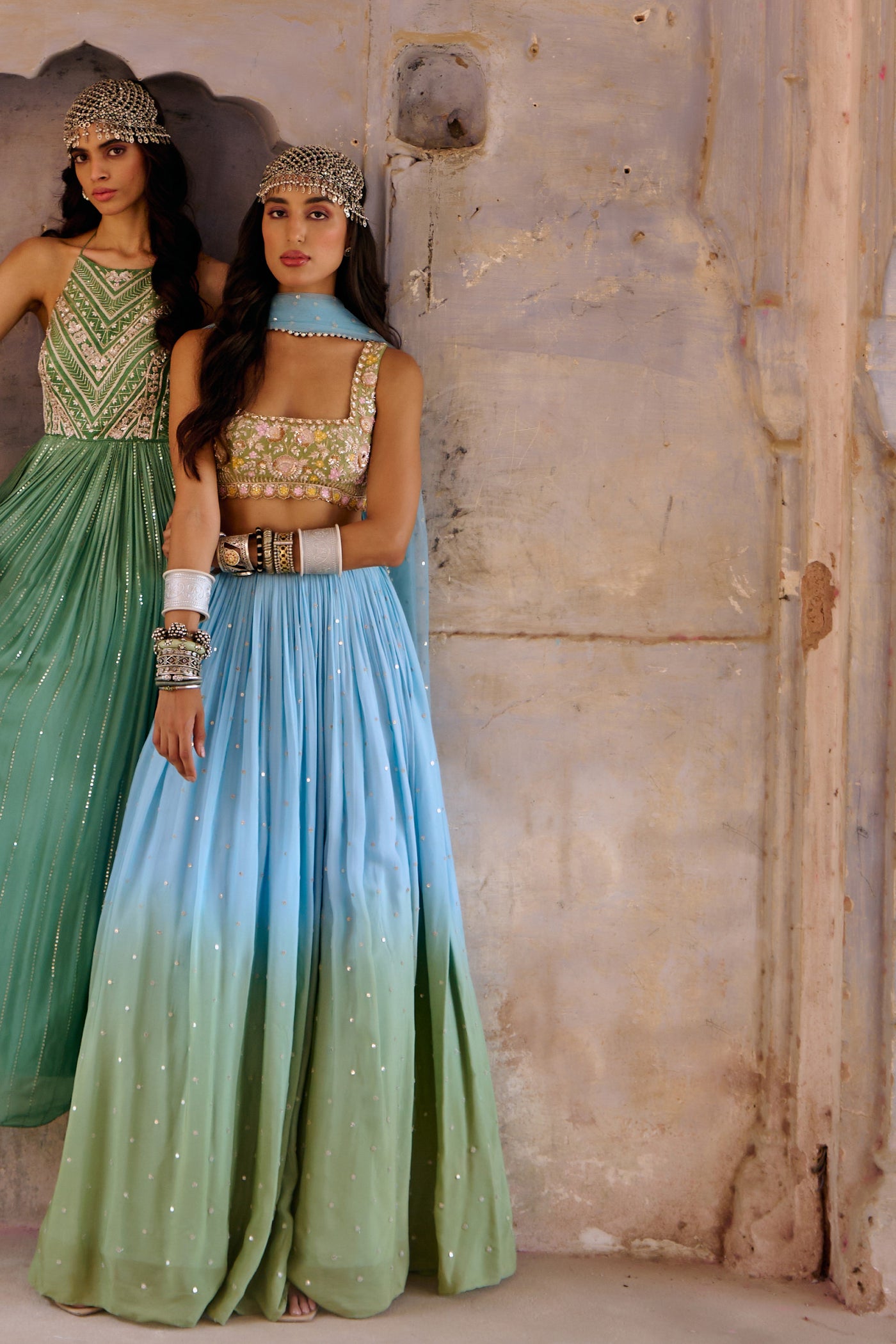 Chamee and Palak Monet Ombre Set Indian designer wear online shopping melange singapore