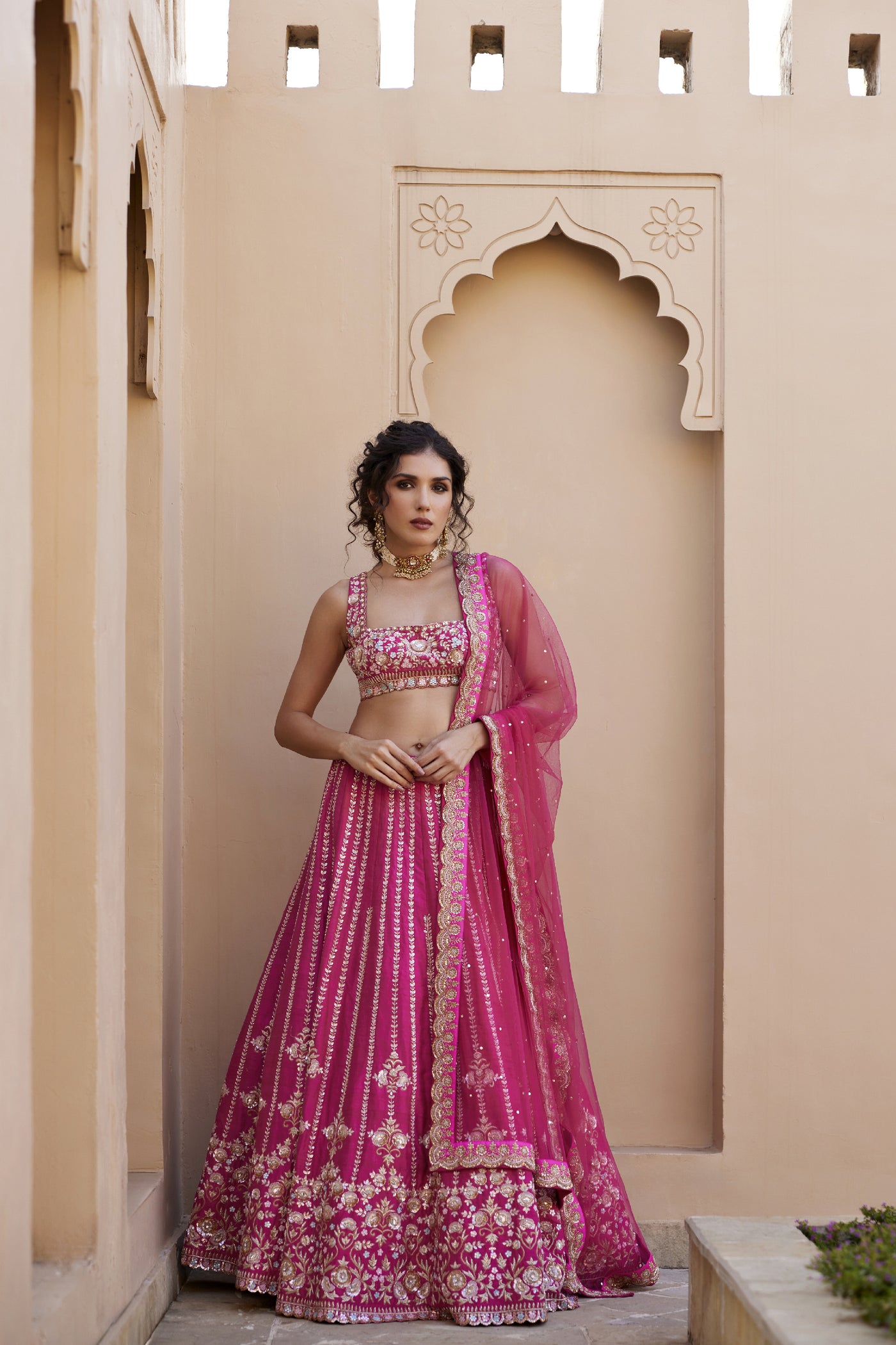 Chamee and Palak Nayantara Lehenga indian designer wear online shopping melange singapore