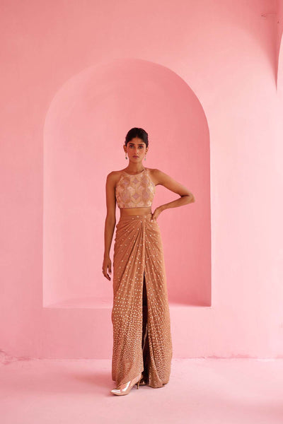 Chamee and Palak Noor Slit Skirt Set indian designer wear online shopping melange singapore 
