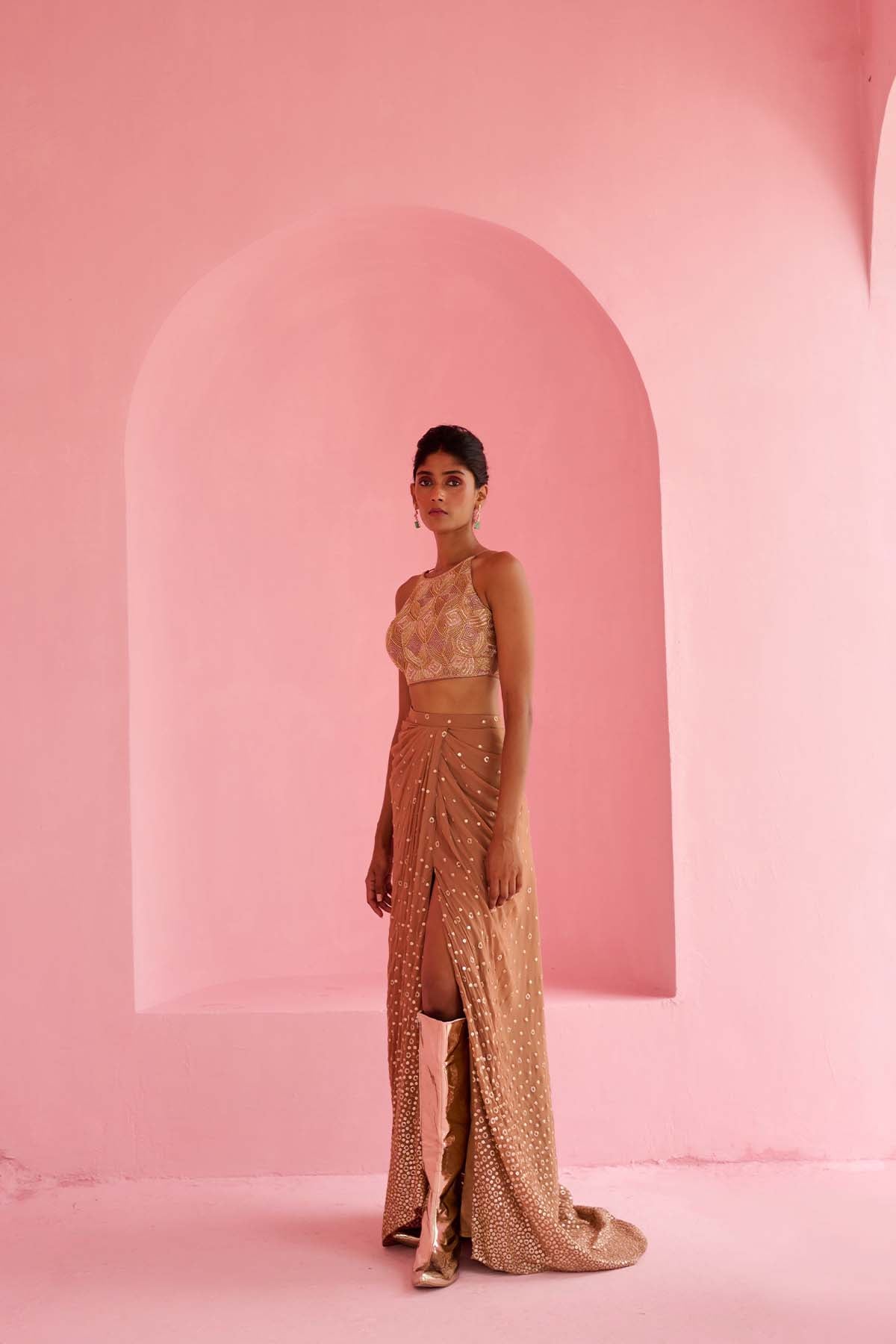 Chamee and Palak Noor Slit Skirt Set indian designer wear online shopping melange singapore 
