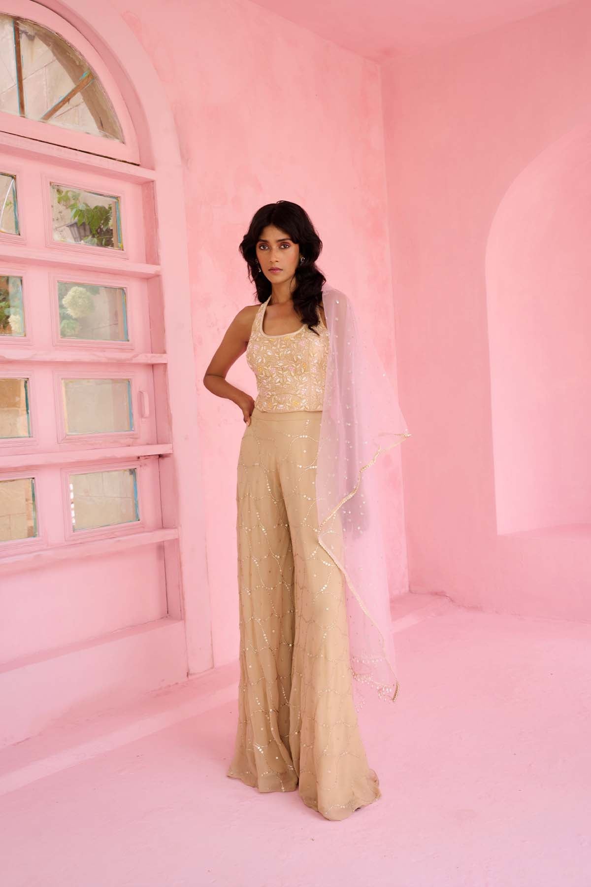 Chamee and Palak Riz Flared Pants Set indian designer wear online shopping melange singapore 