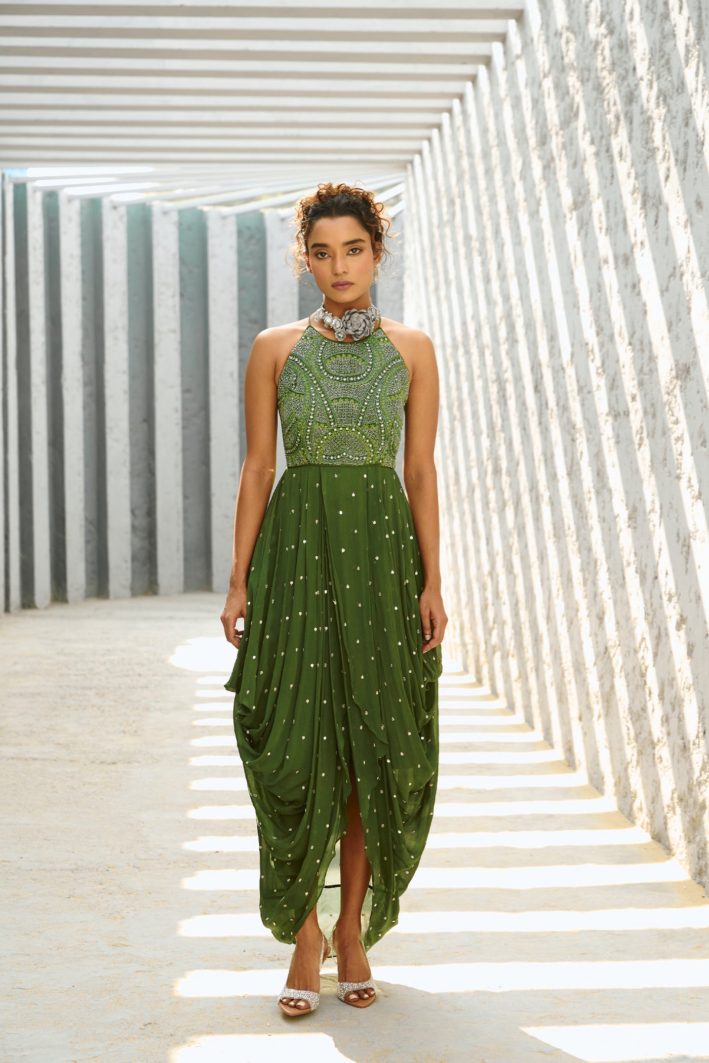 Chamee and Palak Stella Cowl Dress indian designer wear online shopping melange singapore
