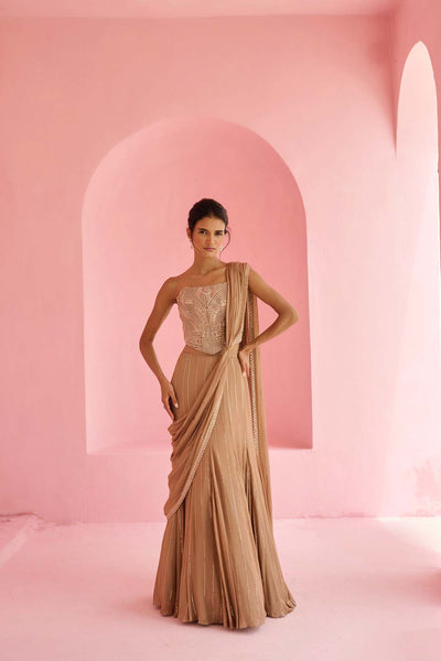 Chamee and Palak Stella Pre-drape Saree indian designer wear online shopping melange singapore 