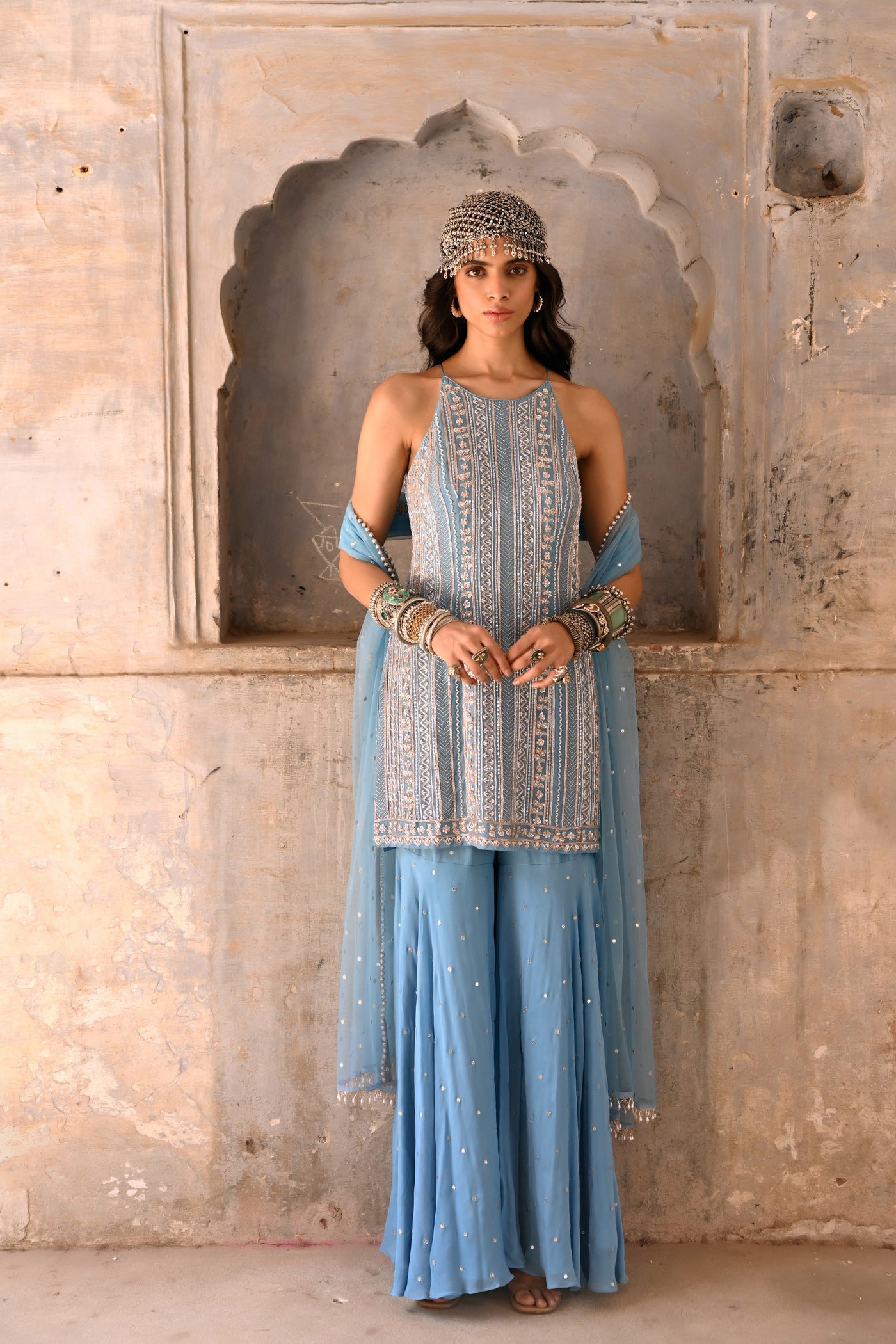 Chamee and Palak Tamara  Pallazo Indian designer wear online shopping melange singapore