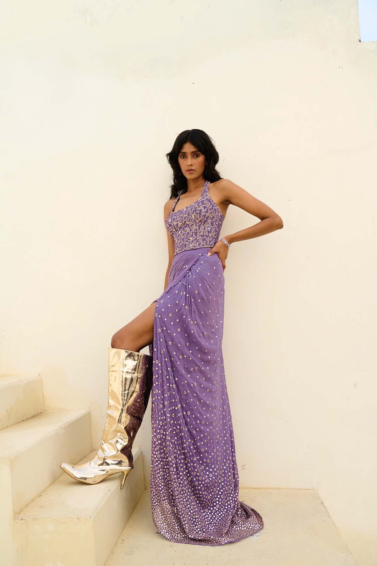 Chamee and Palak Zia Slit Skirt Setr indian designer wear online shopping melange singapore 