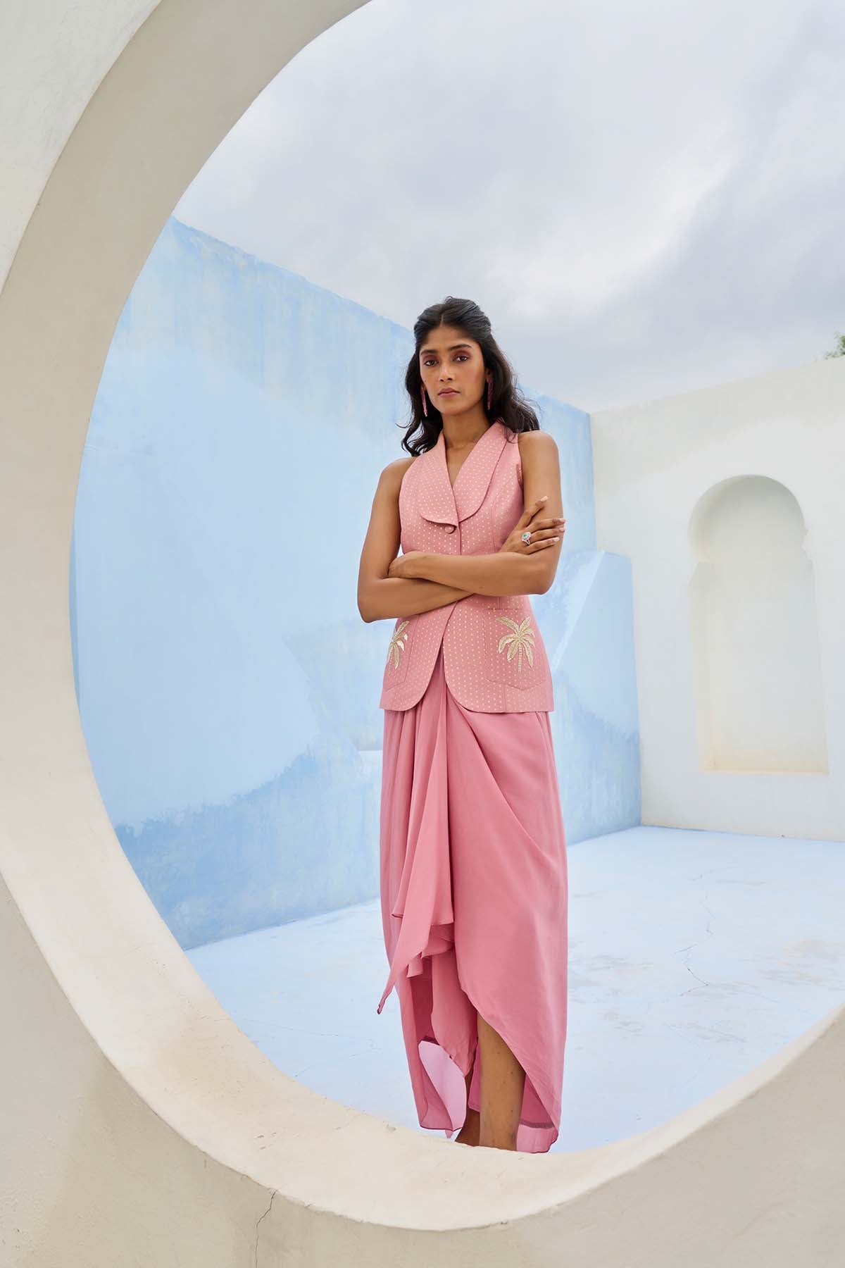 Chamee and Palak Ziya Jacket Set indian designer wear online shopping melange singapore 
