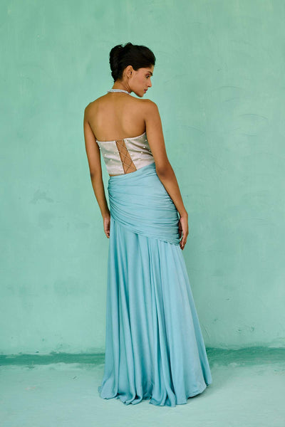 Chamee and Palak Zoha Drape Skirt Set indian designer wear online shopping melange singapore 