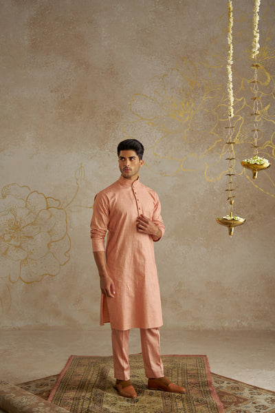 Chhavvi Aggarwal Menswear Blush Kurta Set indian designer wear online shopping melange singapore