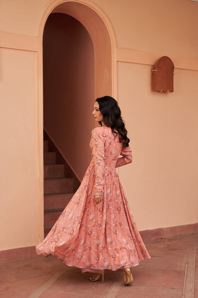 Chhavvi Aggarwal Peach Kurta Set indian designer wear online shopping melange singapore