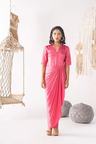 Chhavvi Aggarwal Pink Dress indian designer wear online shopping melange singapore