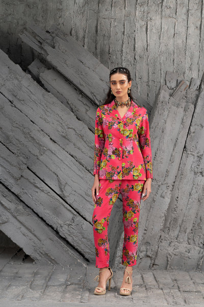Chhavvi Aggarwal Raspberry Co-ord Set indian designer wear online shopping melange singapore