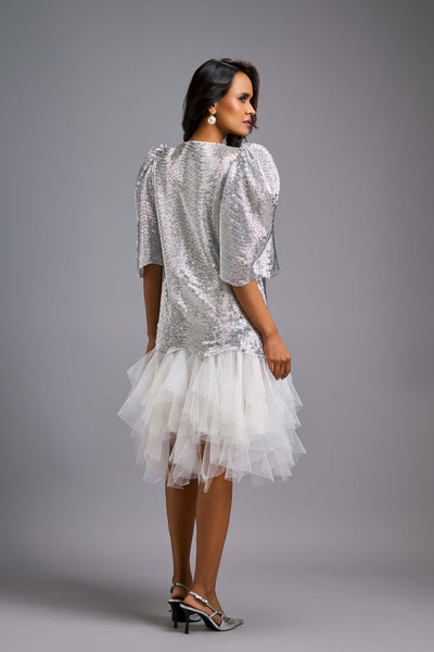 Deepika Arora A Statement White Dress With Bold Puff Sleeves indian designer wear online shopping melange singapore 