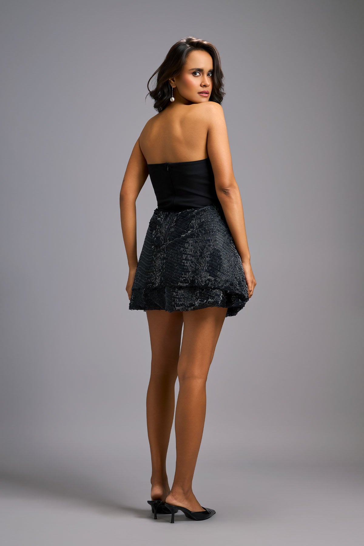 Deepika Arora A Strapless Black Mini Dress indian designer wear online shopping melange singapore 