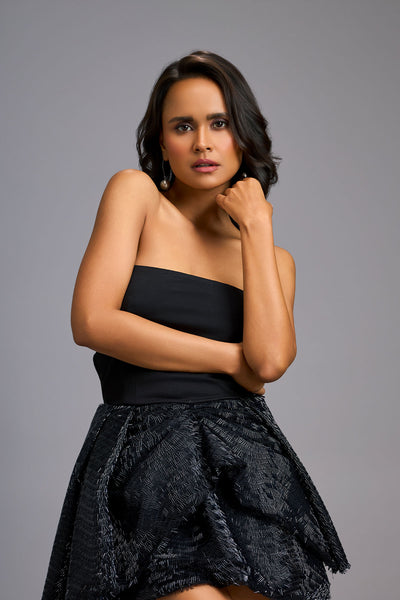 Deepika Arora A Strapless Black Mini Dress indian designer wear online shopping melange singapore 