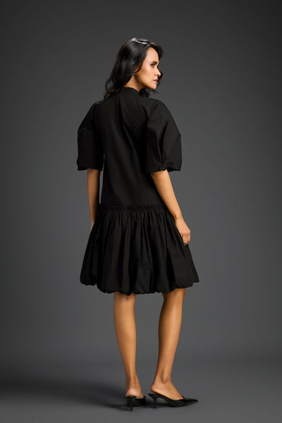 Deepika Arora Black Bubble Hem Dress Indian designer wear online shopping melange singapore 