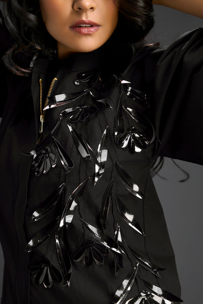 Deepika Arora Black Bubble Hem Dress Indian designer wear online shopping melange singapore 