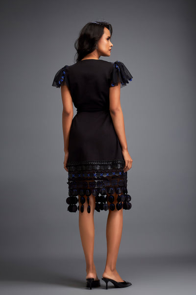 Deepika Arora Black Dress With Structured Shoulder Detailing Indian designer wear online shopping melange singapore