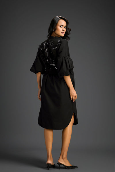 Deepika Arora Black Shirt Dress Indian designer wear online shopping melange singapore 
