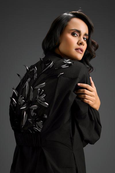 Deepika Arora Black Shirt Dress Indian designer wear online shopping melange singapore 