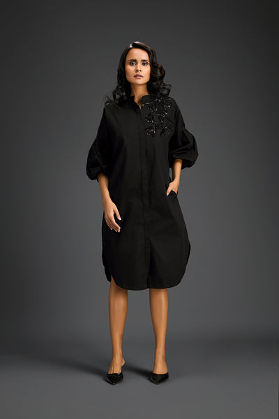 Deepika Arora Black Shirt Dress Indian designer wear online shopping melange singapore 