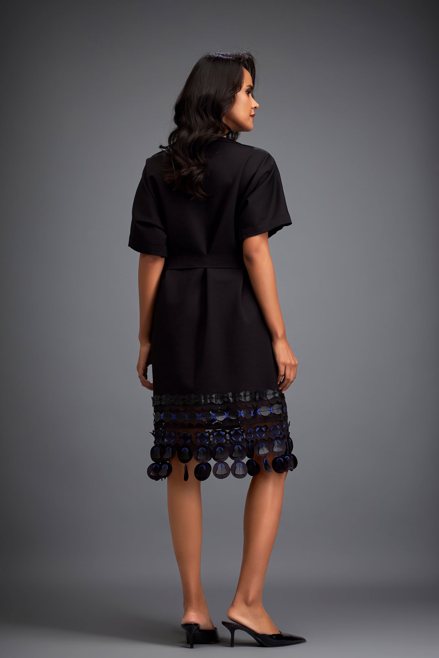 Deepika Arora Black Structured Dress indian designer wear online shopping melange singapore 
