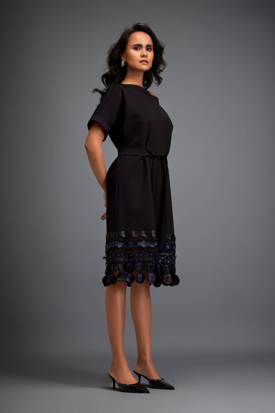 Deepika Arora Black Structured Dress indian designer wear online shopping melange singapore 
