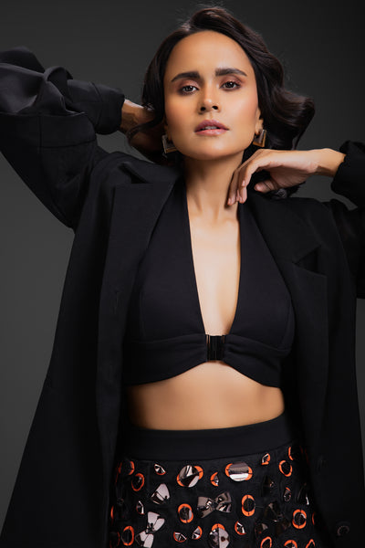 Blazer With Organza Skirt