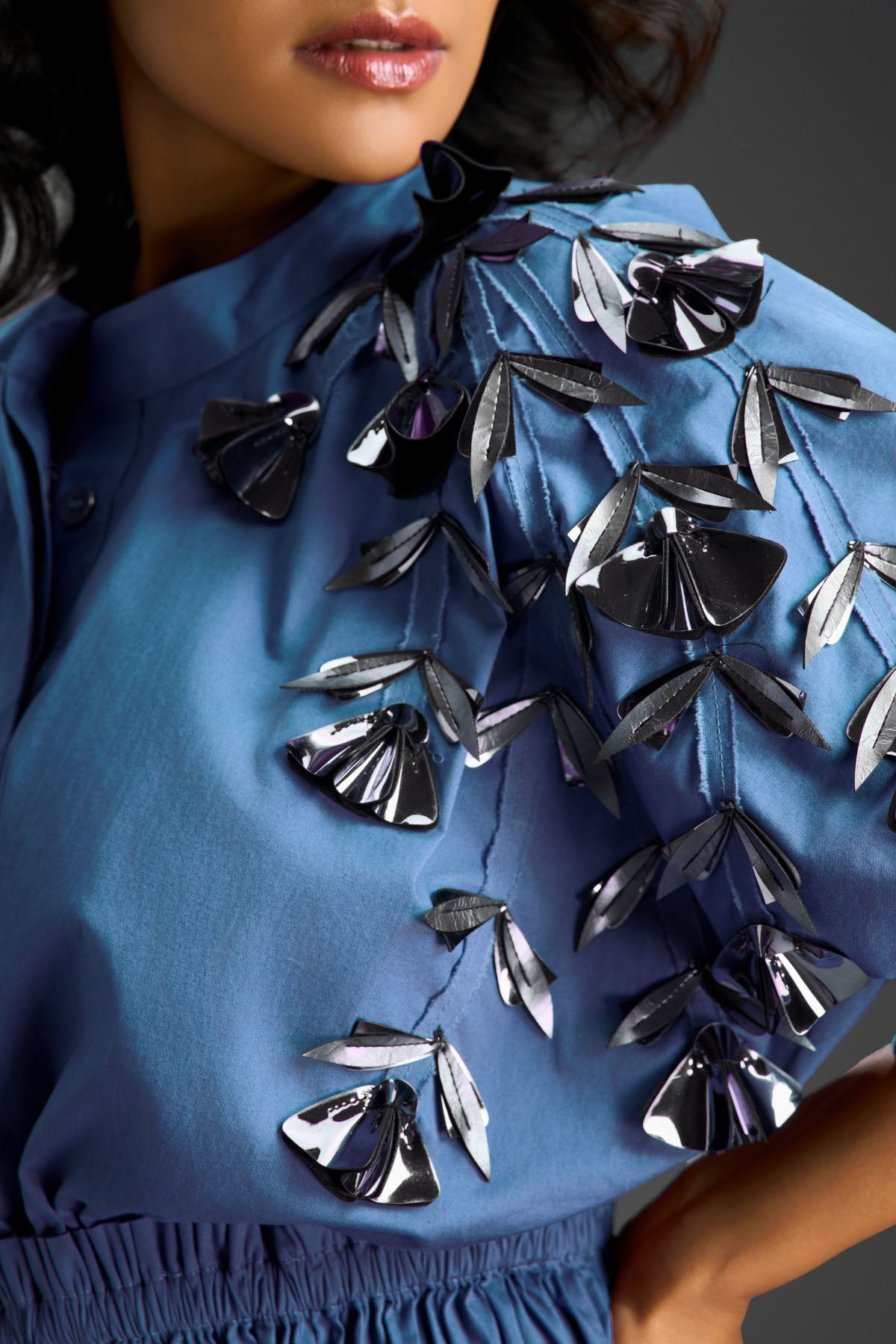 Deepika Arora Blue Shift Dress Indian designer wear online shopping melange singapore 
