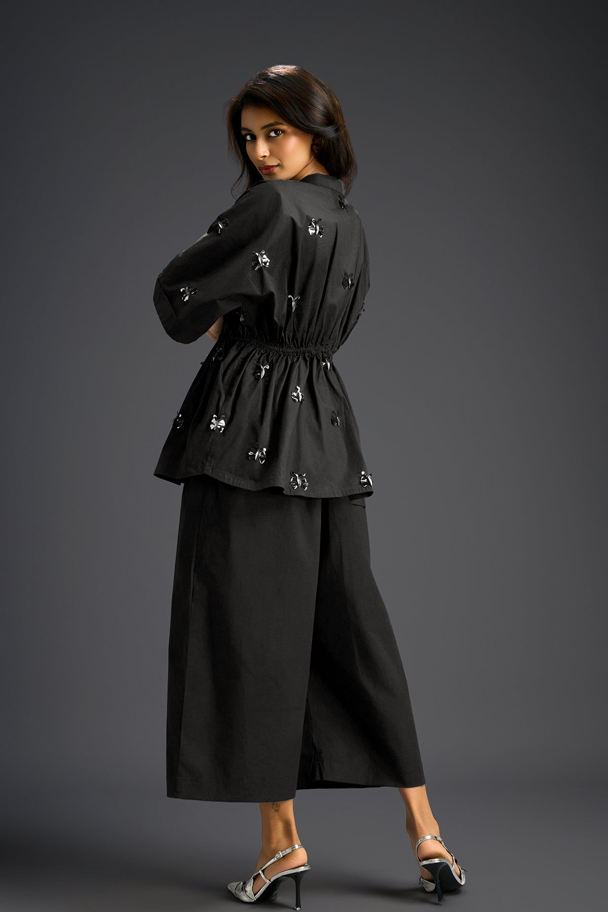 Deepika Arora Co-ord Set With A Drawstring-waist Shirt ndian designer wear online shopping melange singapore 