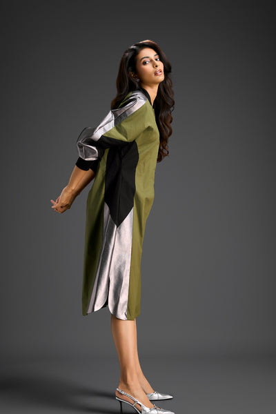 Deepika Arora Colourblock Midi Dress Indian designer wear online shopping melange singapore 