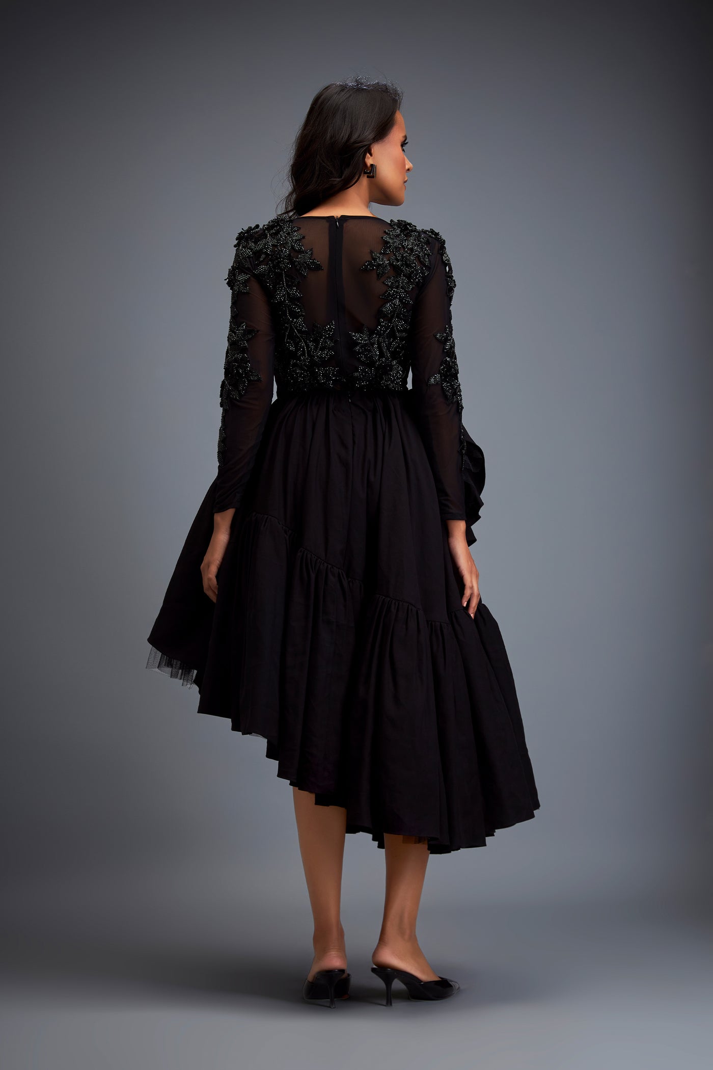 Deepika Arora Full Sleeved Black Dress indian designer wear online shopping melange singapore