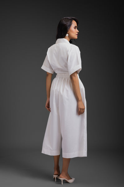 Deepika Arora Jumpsuit With Side Cuts White indian designer wear online shopping melange singapore