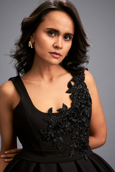 Deepika Arora Legant Black Dress Indian designer wear online shopping melange singapore
