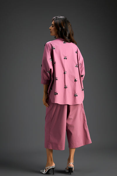 Deepika Arora Pink Cotton Co-ord Set Indian designer wear online shopping melange singapore 