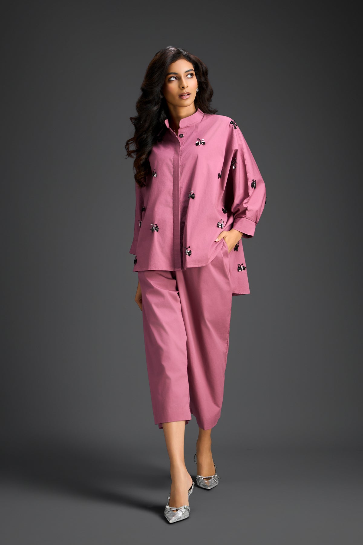 Deepika Arora Pink Cotton Co-ord Set Indian designer wear online shopping melange singapore 