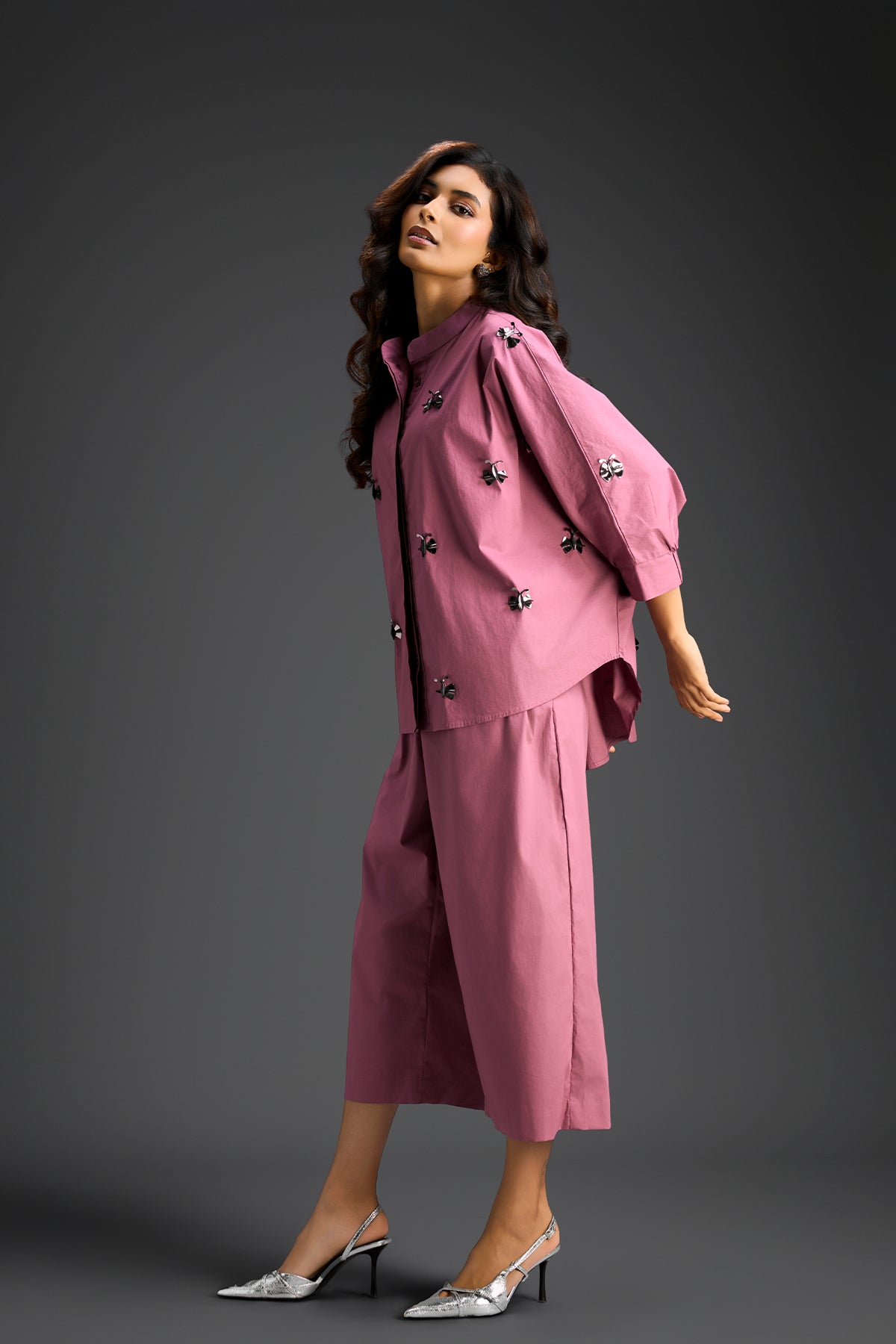 Deepika Arora Pink Cotton Co-ord Set Indian designer wear online shopping melange singapore 