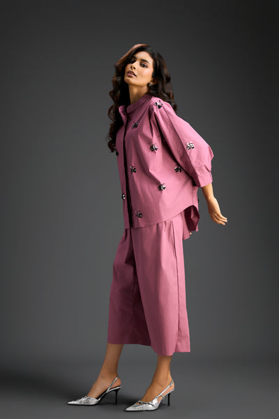 Deepika Arora Pink Cotton Co-ord Set Indian designer wear online shopping melange singapore 