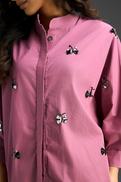 Deepika Arora Pink Cotton Shorts Co-ord Set ndian designer wear online shopping melange singapore 
