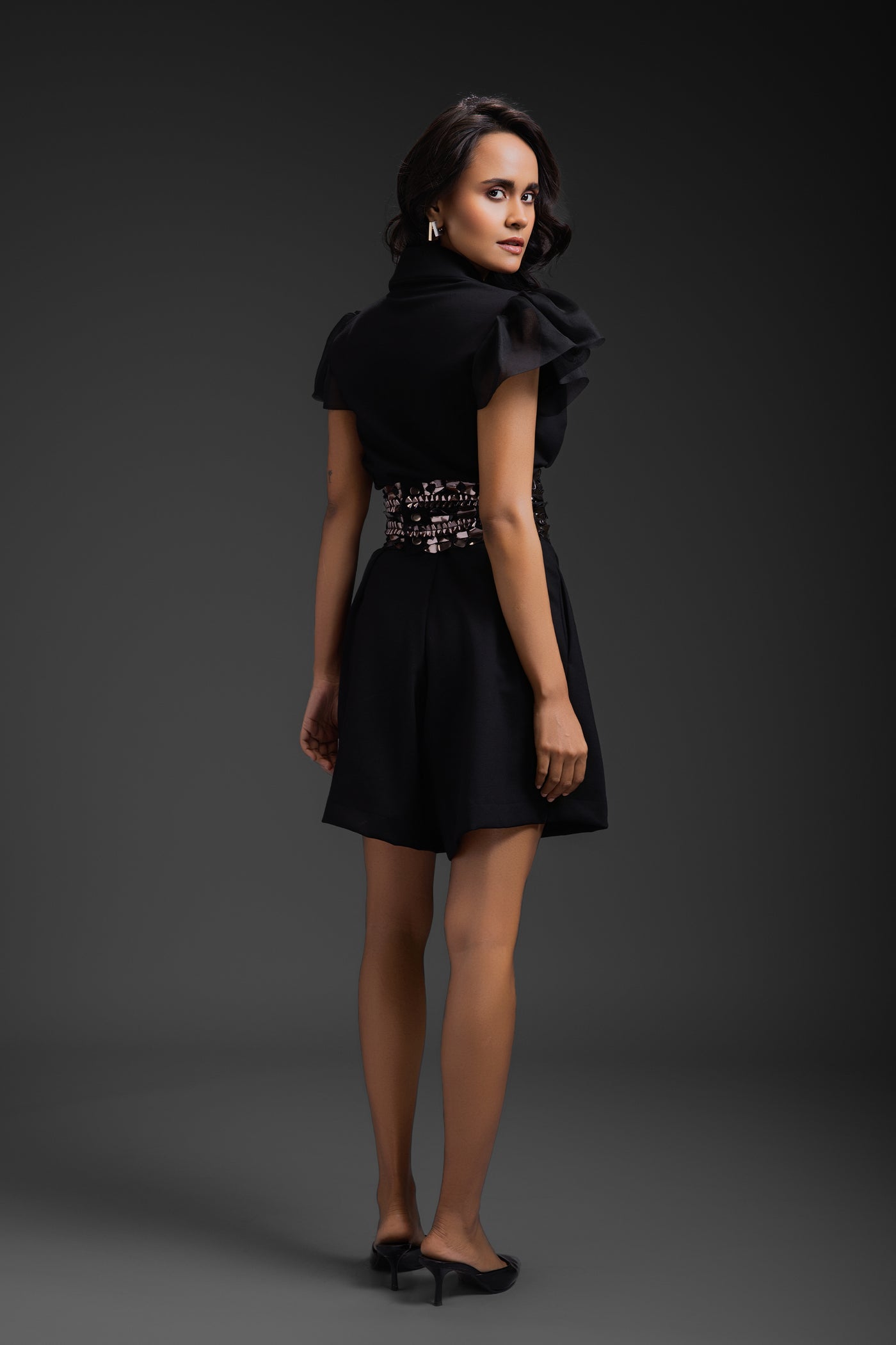 Deepika Arora Playsuit With Belt indian designer wear online shopping melange singapore